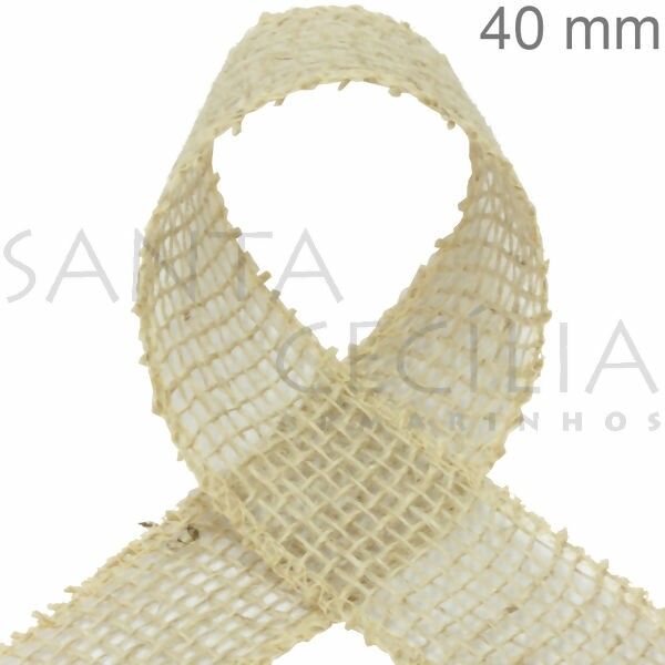 Fita de Juta Natural Cód. 304 - 40mm x 9,5m
