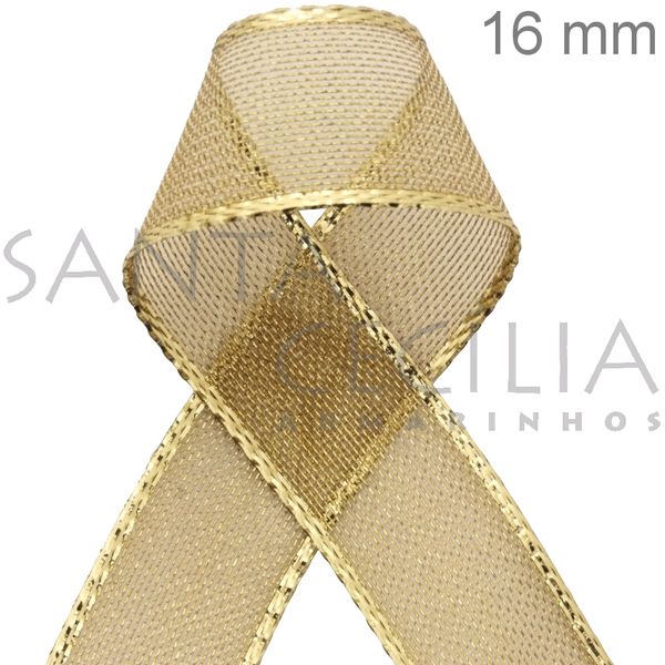 Fita Metalizada Aramada Dourada 10m 9978/16 Cor02