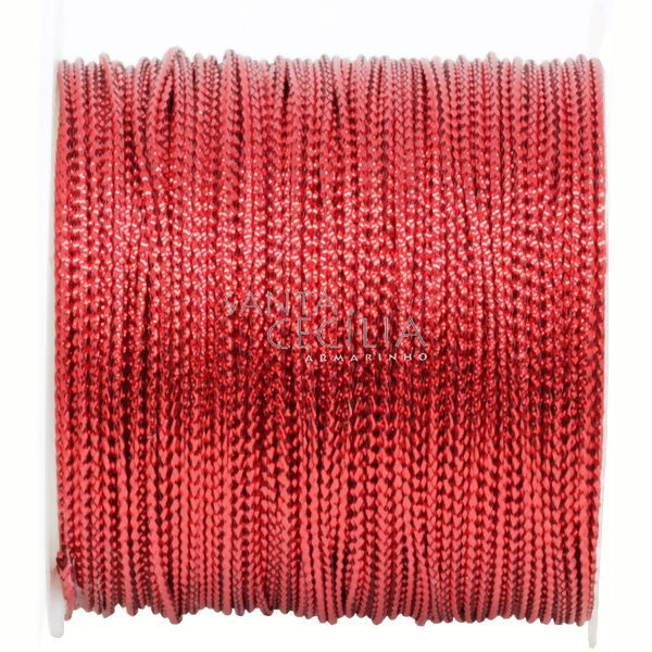 Cordão Metalizado 1,2mm - 50m  Vermelho