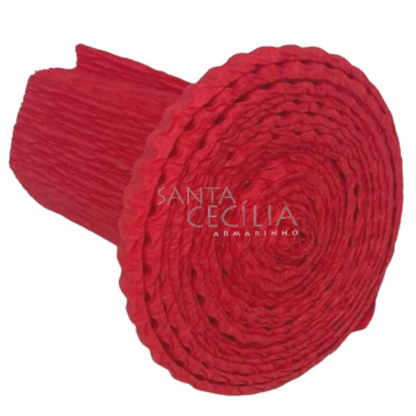 Babado de Papel Crepom 10x120 cm Vermelho 980