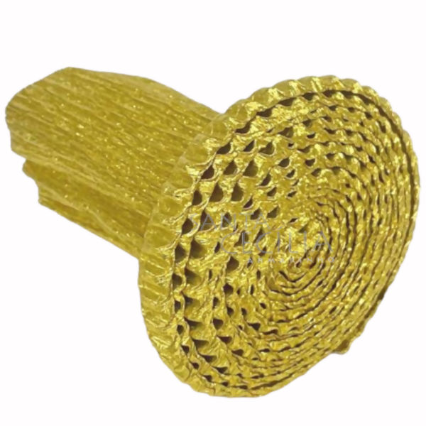 Babado de Papel Crepom 10x120 cm Dourado 911