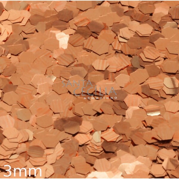 Confete para Balões Hexagonal 3mm 15g - Rosê