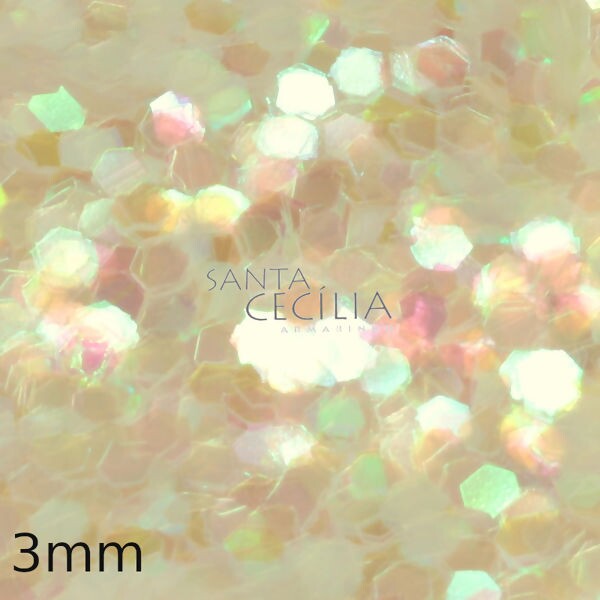 Confete para Balões Hexagonal 3mm 15g - Nacarado
