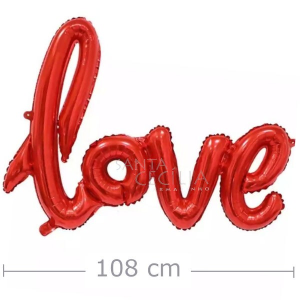 Balão Metálico Love 60 x 108 cm
