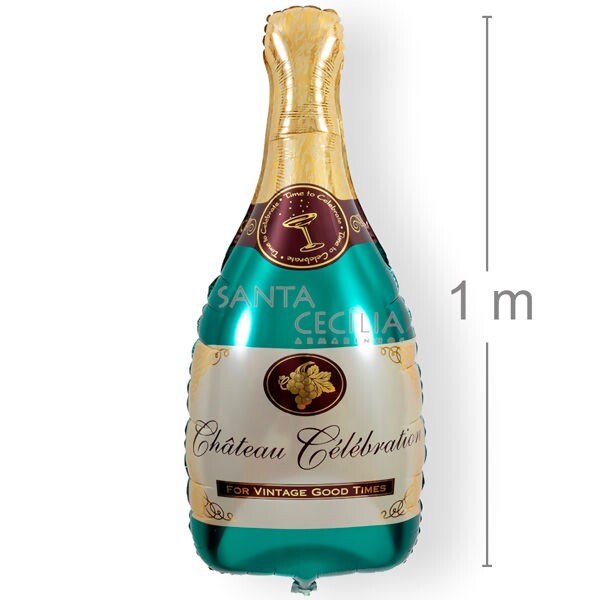 Balão Metal Garrafa Champagne 48x98cm Ref ZW-50171