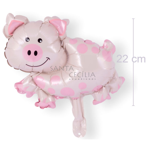 Balão Metal Animais - Porquinho 29 cm