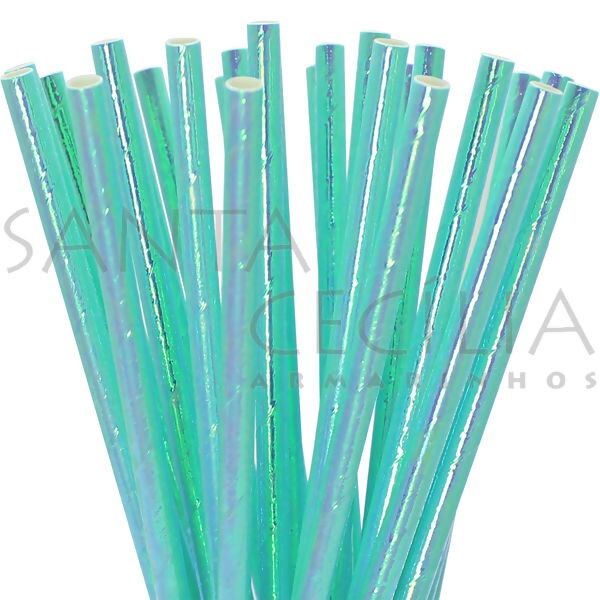 Canudo de Papel Furtacor Verde - pacote com 25 un.