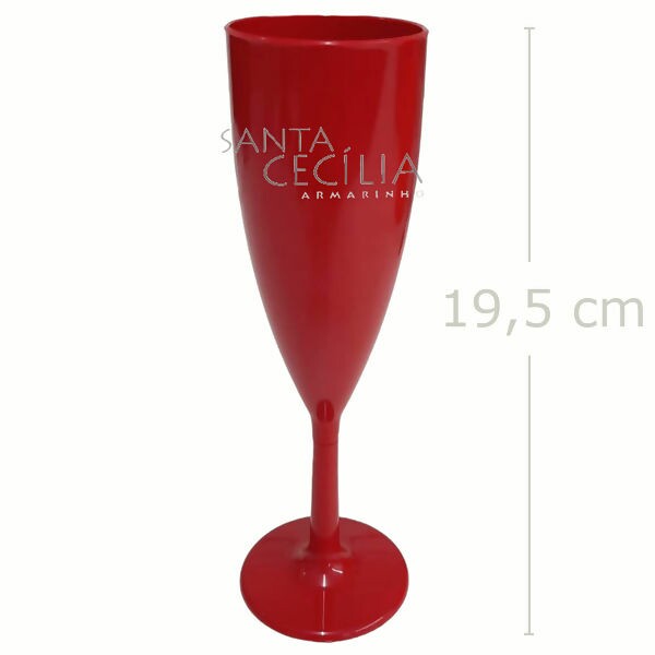 Taça de Champagne 180ml - Vermelha