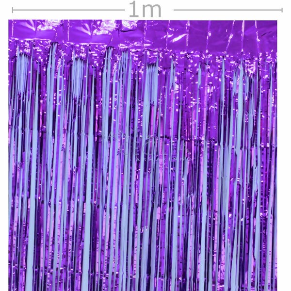 Cortina Metalizada 1x2m Franja - Ref. 16-1 Roxo