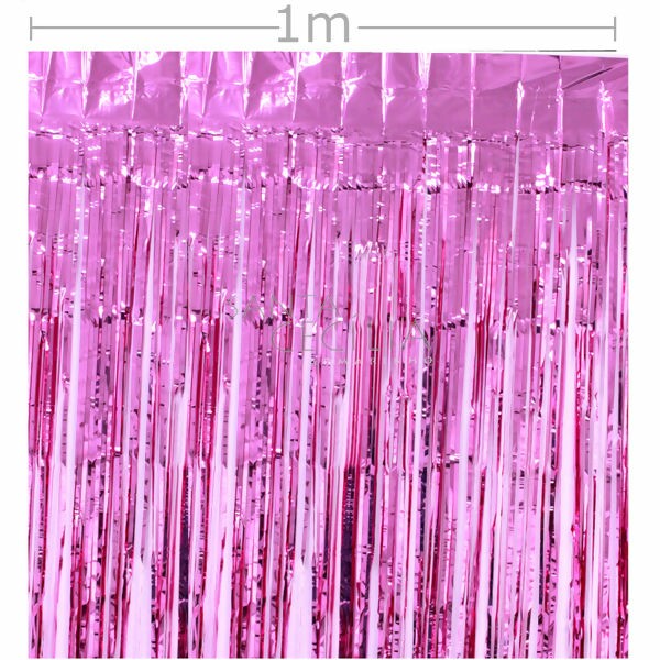 Cortina Metalizada 1x2m Franja - Ref. 16-1 Rosa