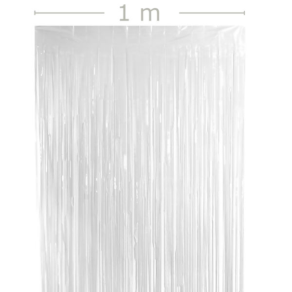 Cortina Metalizada 1x2m Franja - Branca