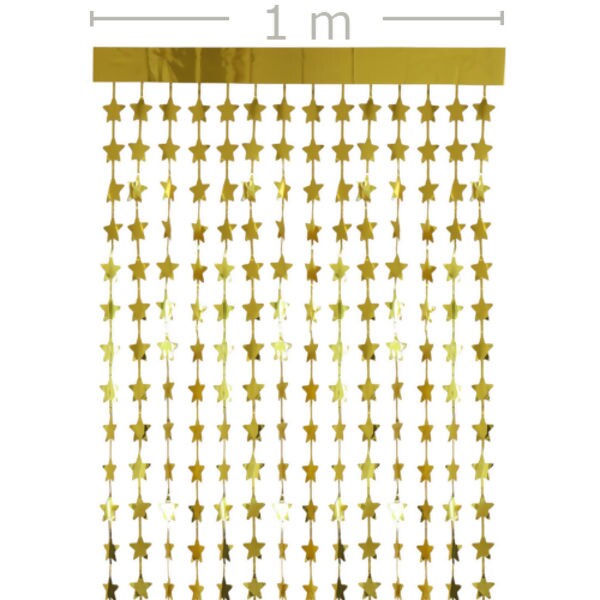 Cortina Metalizada 1x2m Estrela - Dourada