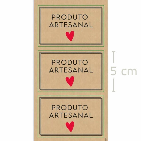 Etiquetas Adesivas Produto Artesanal Kraft - 6 etiquetas Ref.18100153