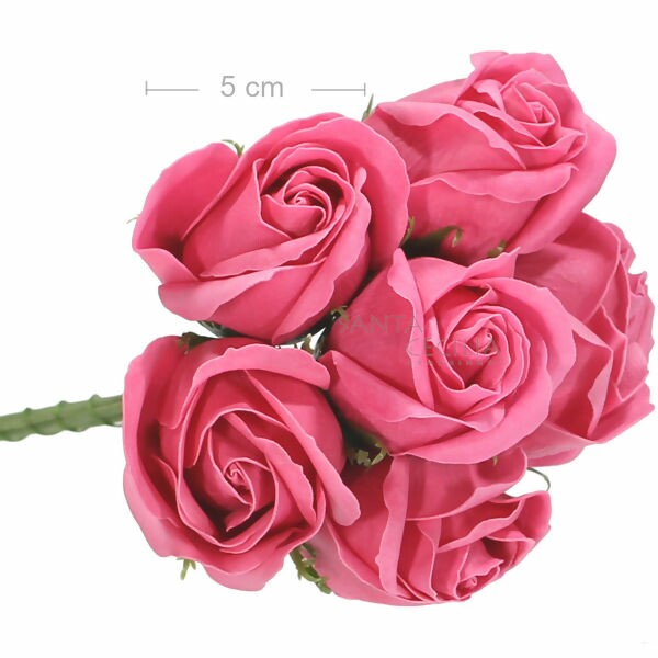 Buquê de Rosas Perfumadas em E.V.A 6 unid.- Ref.354-16 Rosa escuro