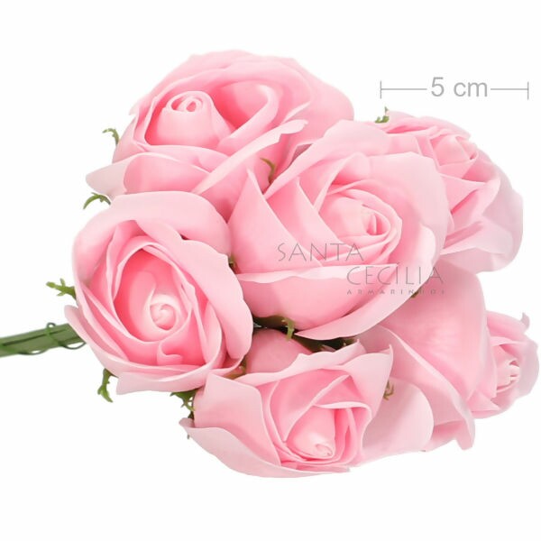 Buquê de Rosas Perfumadas em E.V.A 6 unid.- Ref.354-16 Rosa