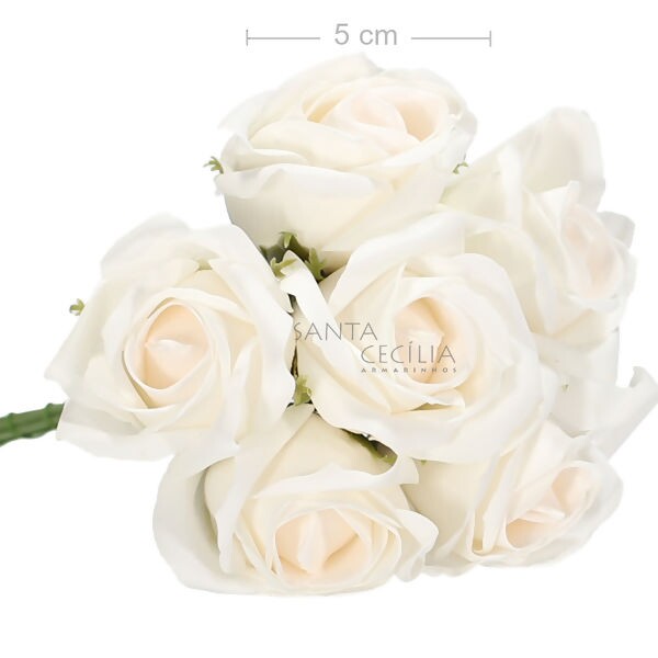 Buquê de Rosas Perfumadas em E.V.A 6 unid.- Ref.354-16 Branco