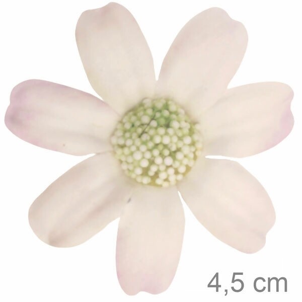 Flor de Tecido 10 unid. Ref. 0099 - Margarida Marfim e Rosa