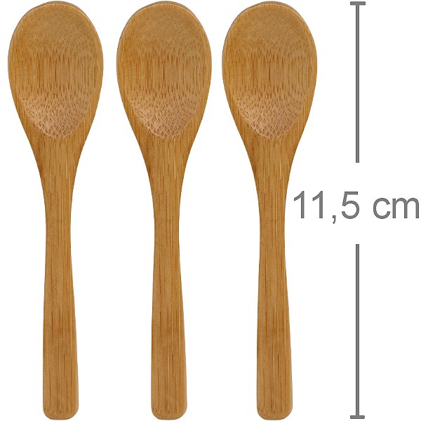 Kit Lembrancinha Colher Bambu Pequena 30 Unid. Fhb110