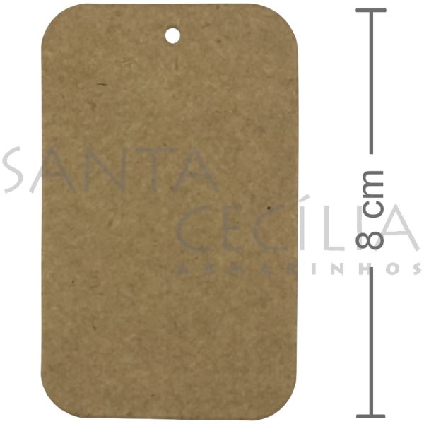 Tag Retangular 8 x 5cm Kraft 10 unid.