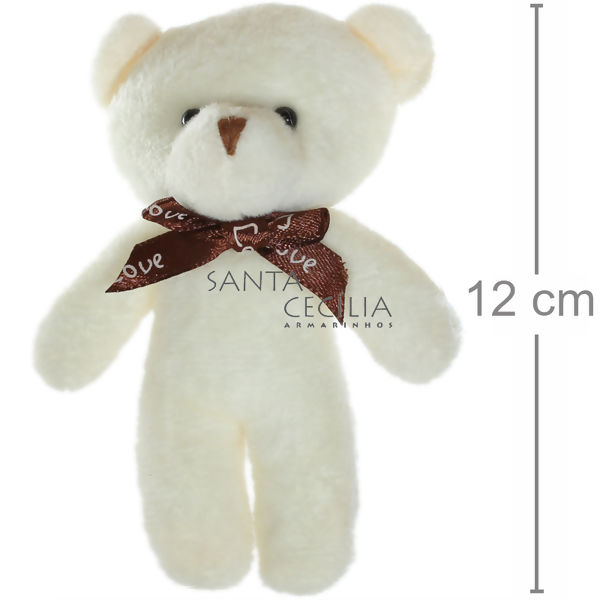Lembrancinha de Pelúcia Urso Branco Laço Ref. F6600023