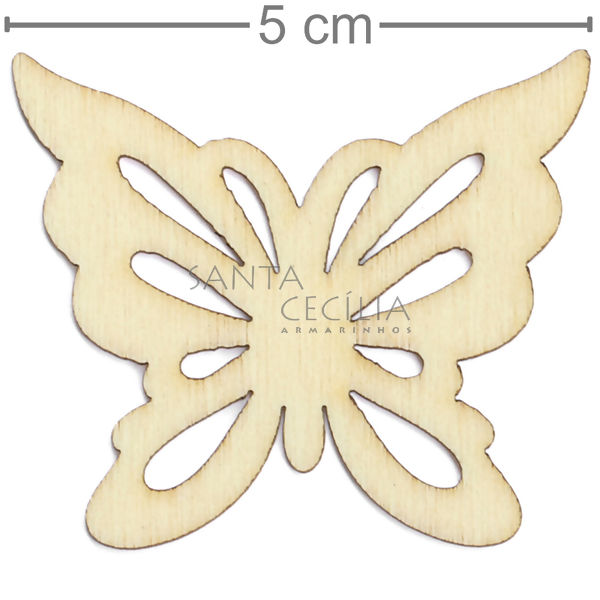 Enfeite em MDF 6 unid Borboleta Natural Ref. 1074-5