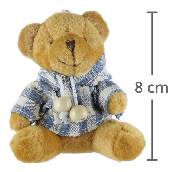 Lembrancinha de Pelúcia Urso Marrom - Capuz Azul - Ref.F1301587