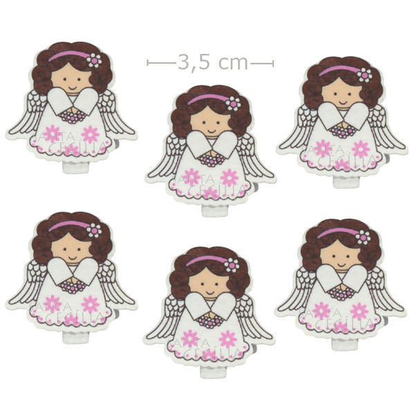 Pregador Mini 6 unid. - Anjinho Rosa - Ref.0112