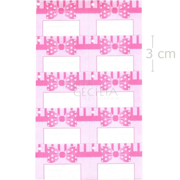 Etiqueta Tag para Lembrancinhas 50 unid. - Laço Rosa