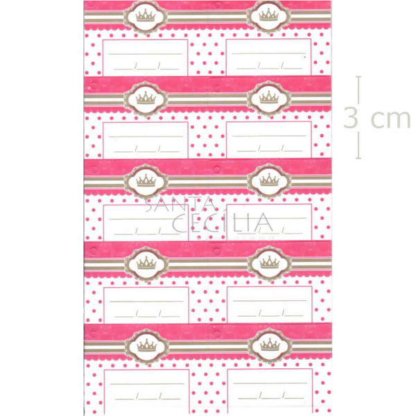 Etiqueta Tag para Lembrancinhas 50 unid. - Coroa Rosa