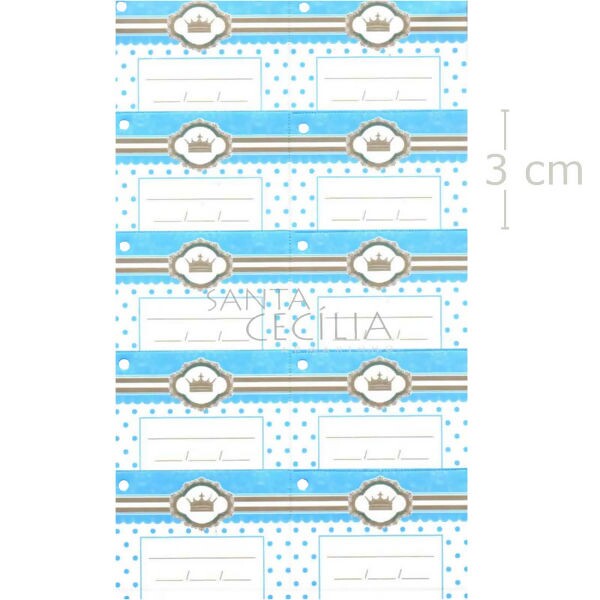 Etiqueta Tag para Lembrancinhas 50 unid. - Coroa Azul