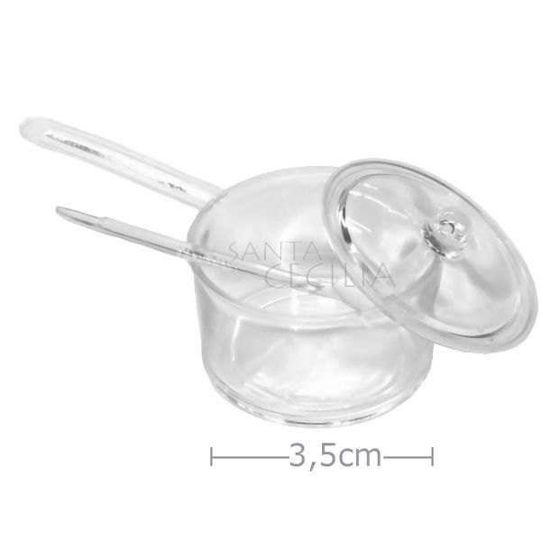 Mini Panelinha com Colher Plástico 6 unid. - Transparente