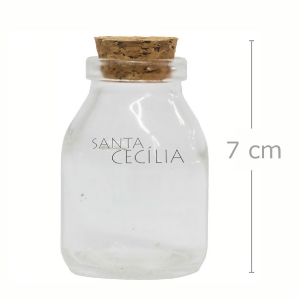 Potinho para Lembrancinha de Vidro Tampa de Rolha 50ml Ref. 4305