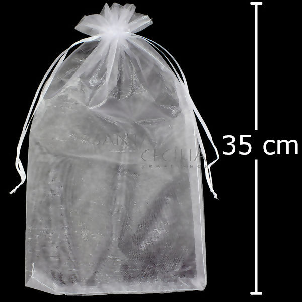 Saquinho de Organza 10 unid. 20 x 30 cm Branco