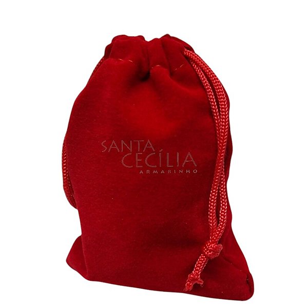 Saquinho de Veludo 10 unid. Vermelho 8x10 cm - Ref. MC-0802