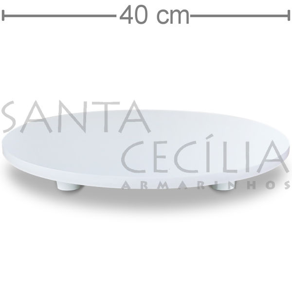 Tabuleiro para Bolo Redondo em MDF - 40 cm - Branco