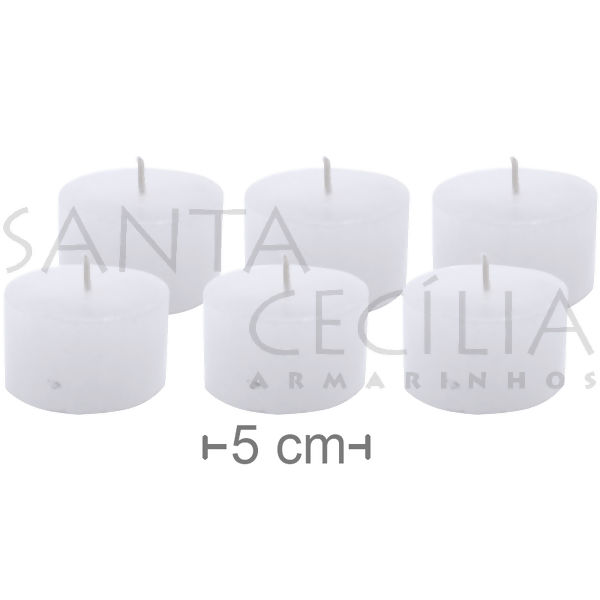 Vela Cilindro Branca 5 x 3cm 6 unid.