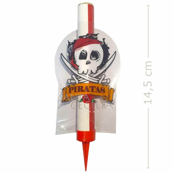 Vela Vulcão Aniversário - Pirata Caveira