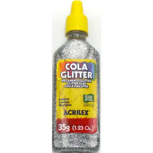 Cola Glitter Acrilex 202 Prata - 35g