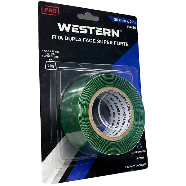 Fita Adesiva Dupla Face Super Forte 30mm x 2m - Ref. FA-30