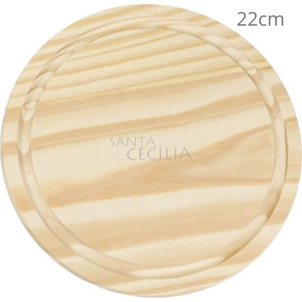 Tábua de Corte Redonda com Canaleta 22 cm