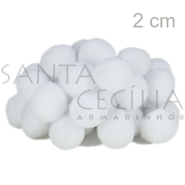 Pom Pom Solto 20mm 100 unid. - Branco