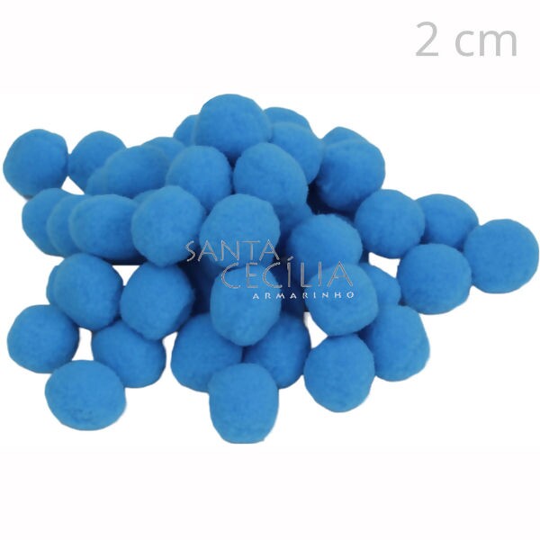 Pom Pom Solto 20mm 100 unid. - Azul Médio 349