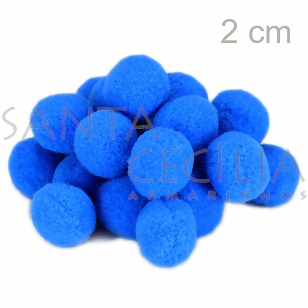 Pom Pom Solto 20mm 100 unid. - Azul Escuro