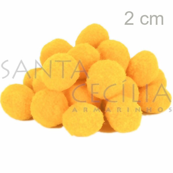 Pom Pom Solto 20mm 100 unid. - Amarelo Ouro