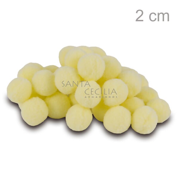 Pom Pom Solto 20mm 100 unid. - Amarelo Bebê 104