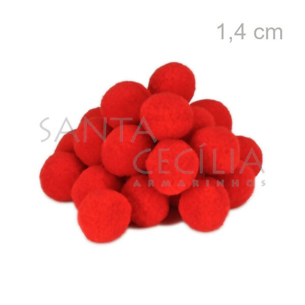 Pom Pom Solto 14mm 100 unid. - Vermelho 145