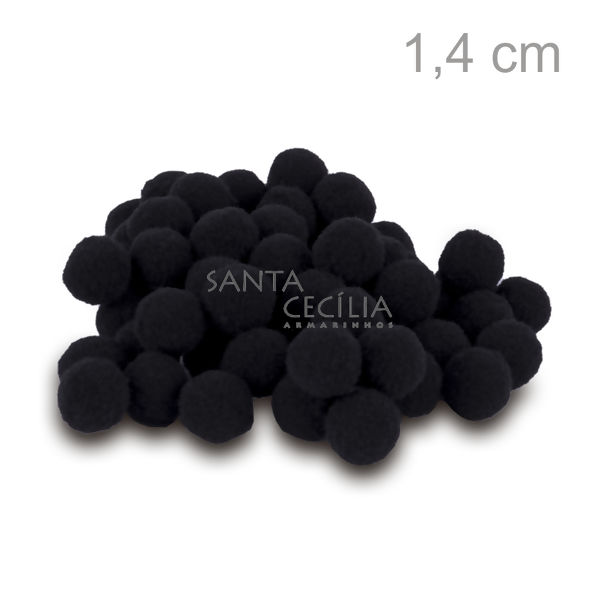 Pom Pom Solto 14mm 100 unid. - Preto 310