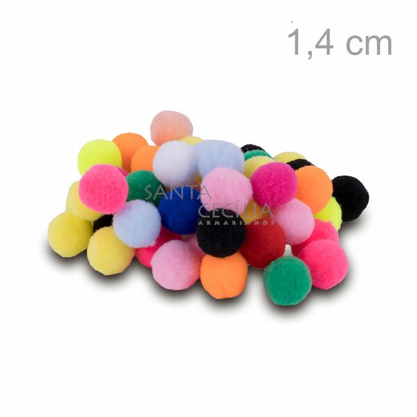 Pom Pom Solto 14mm 100 unid. - Colorido MUL