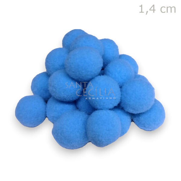 Pom Pom Solto 14mm 100 unid. - Azul Turquesa 199