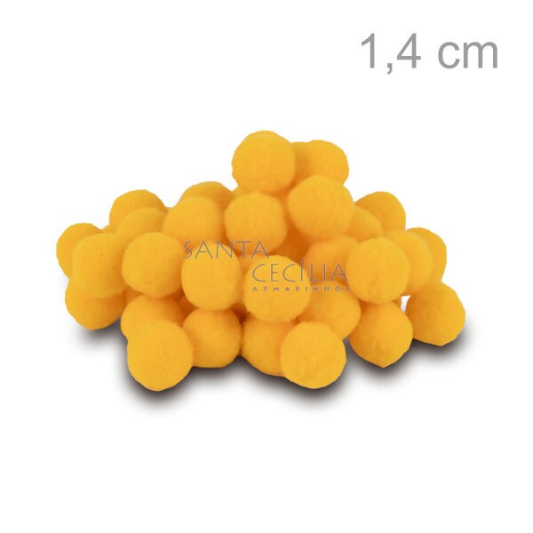 Pom Pom Solto 14mm 100 unid. - Amarelo Ouro 110